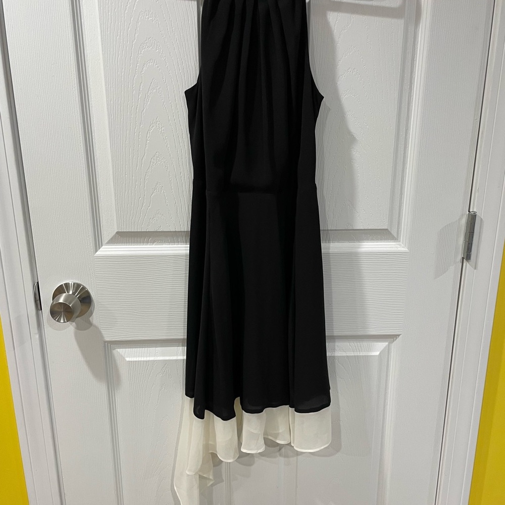 Express Black and Cream Midi Dress